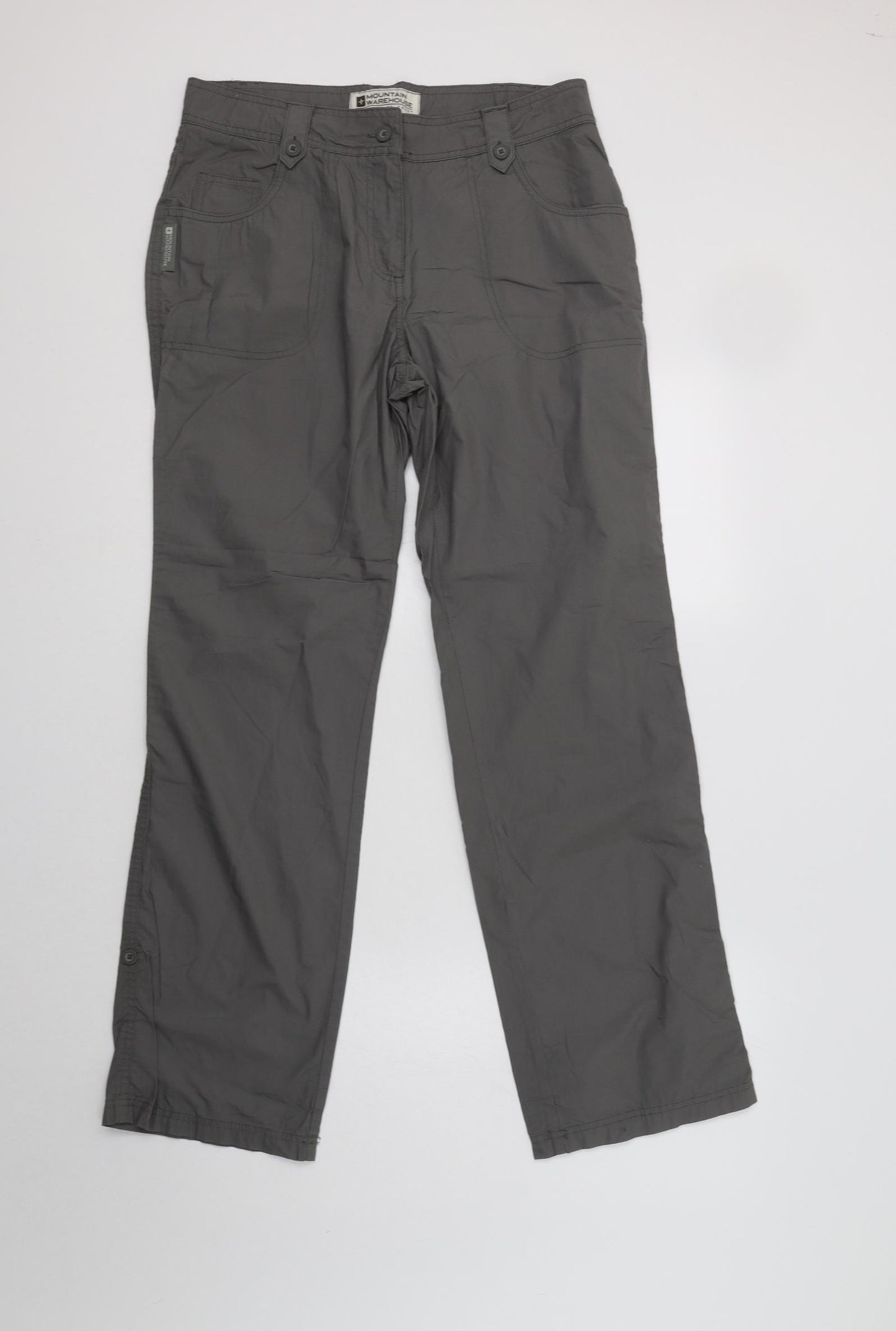 Mountain Warehouse Womens Grey  Cotton Cargo Trousers Size 12 L32 in Regular Button