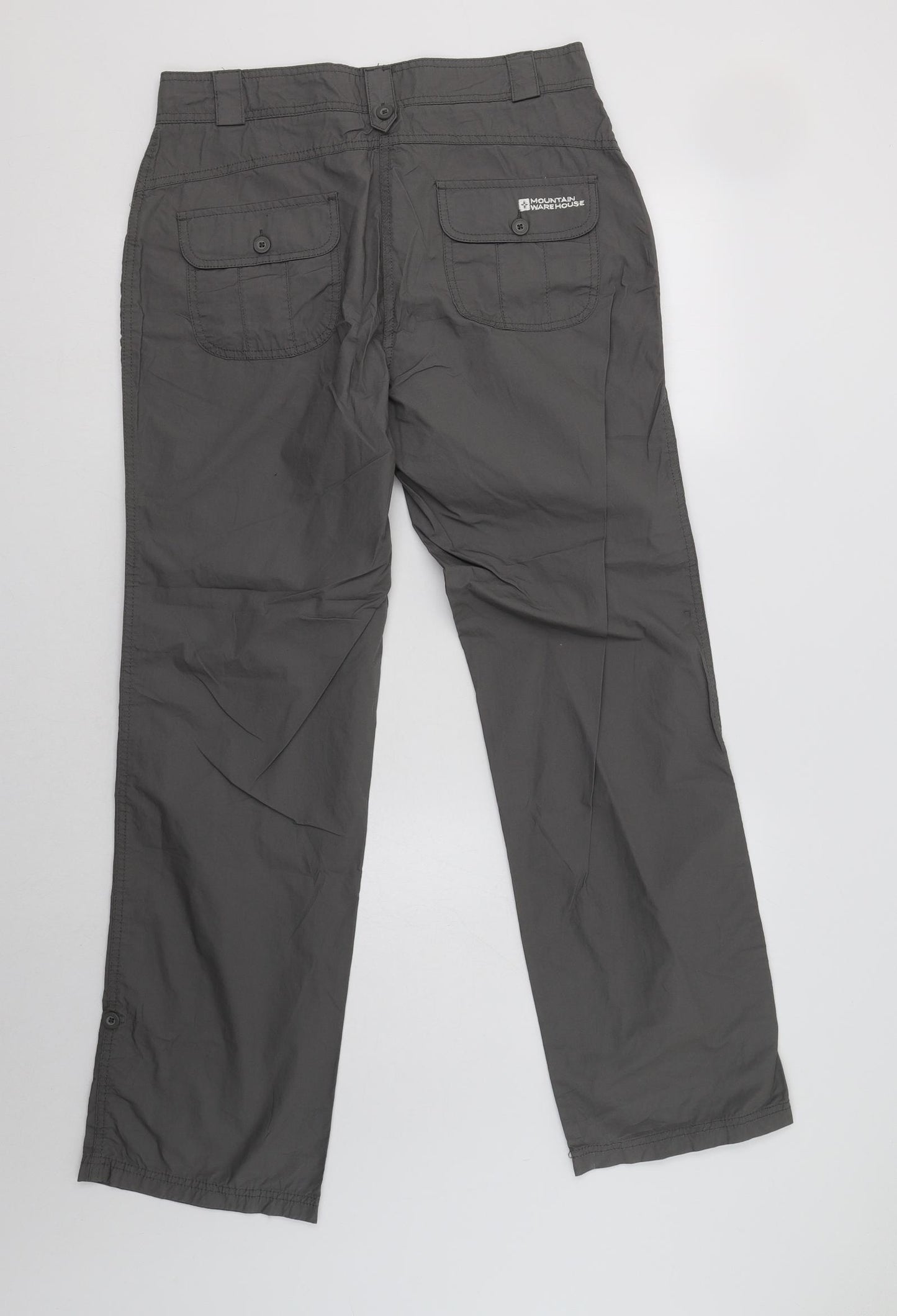 Mountain Warehouse Womens Grey  Cotton Cargo Trousers Size 12 L32 in Regular Button