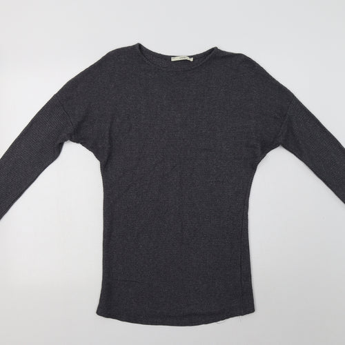 George Womens Grey Crew Neck  Viscose Pullover Jumper Size S