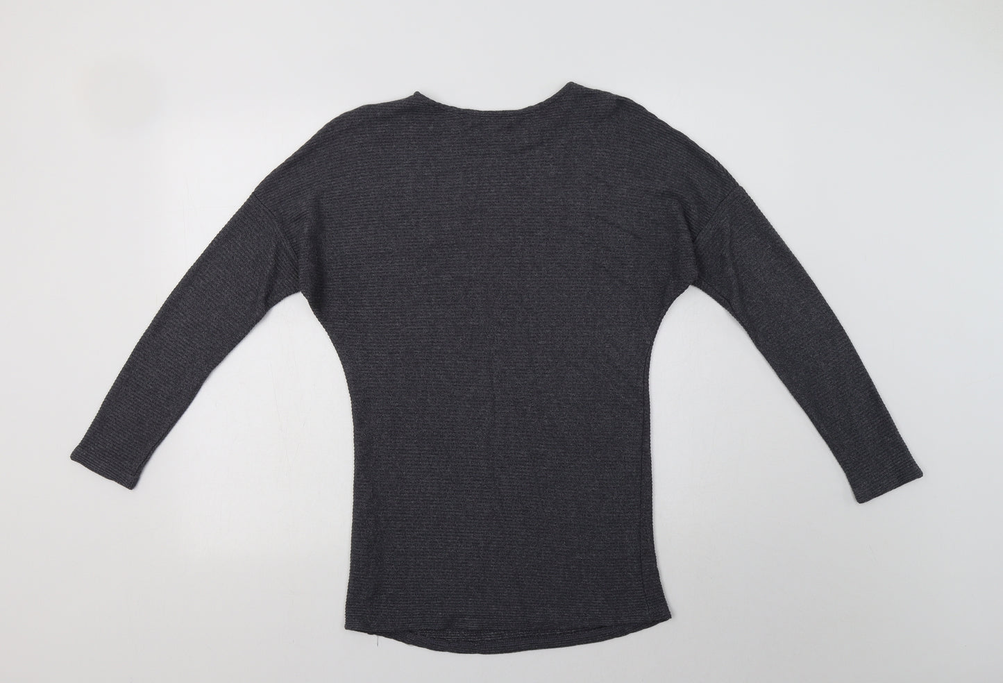 George Womens Grey Crew Neck  Viscose Pullover Jumper Size S