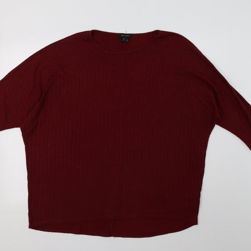 New Look Womens Red Crew Neck  Polyester Pullover Jumper Size L