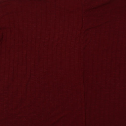 New Look Womens Red Crew Neck  Polyester Pullover Jumper Size L