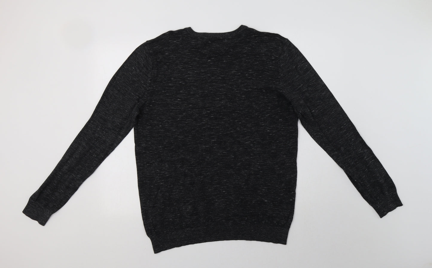 F&F Mens Grey Crew Neck  Cotton Pullover Jumper Size L