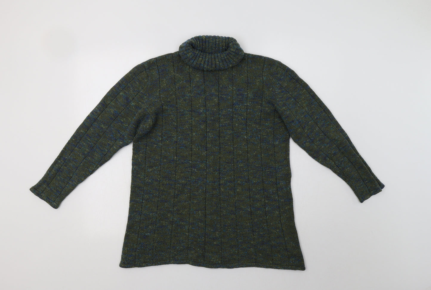 Joie De Vivre Womens Green Roll Neck  Silk Pullover Jumper Size M