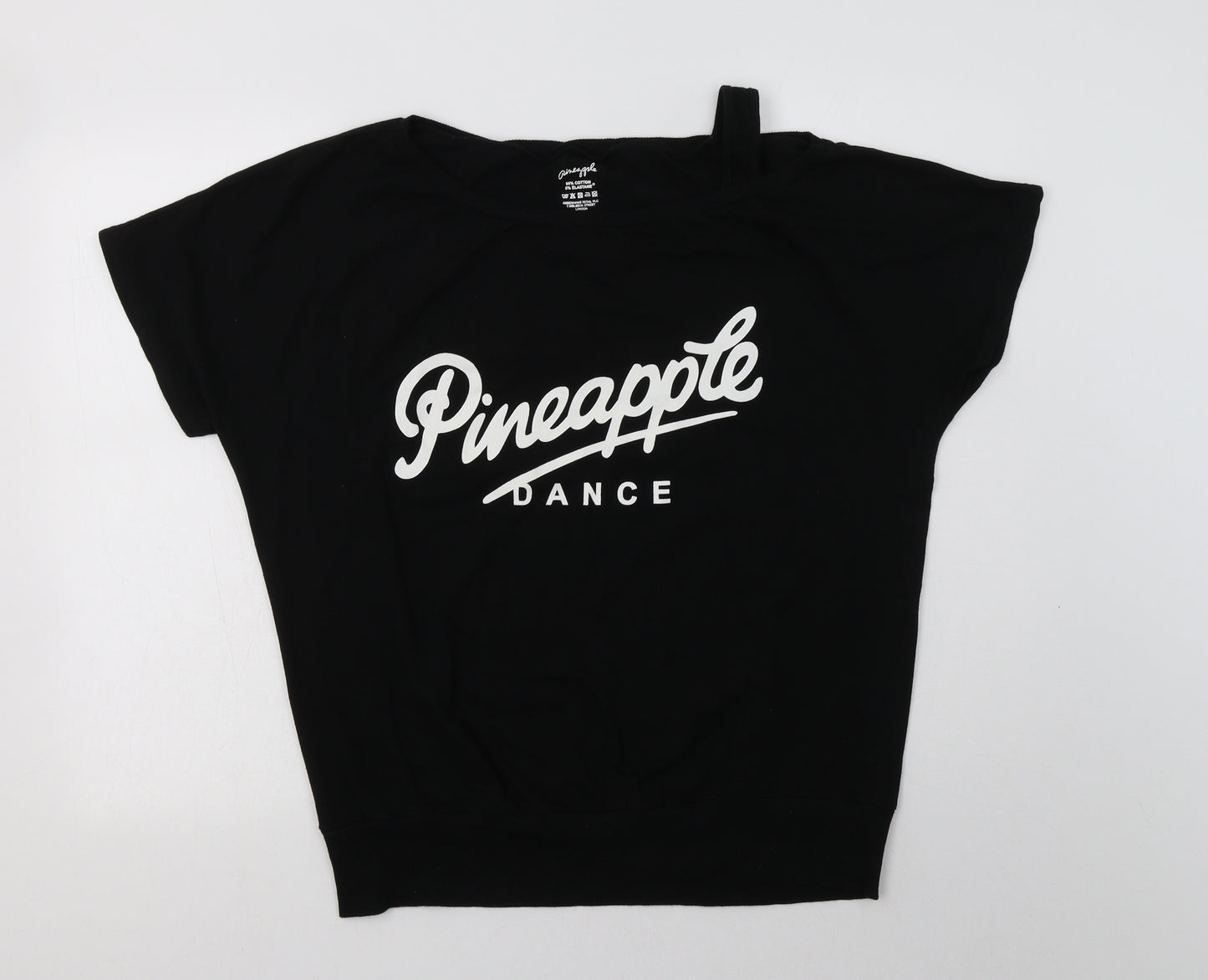 Pineapple Womens Black  Cotton Henley Sweatshirt Size 18