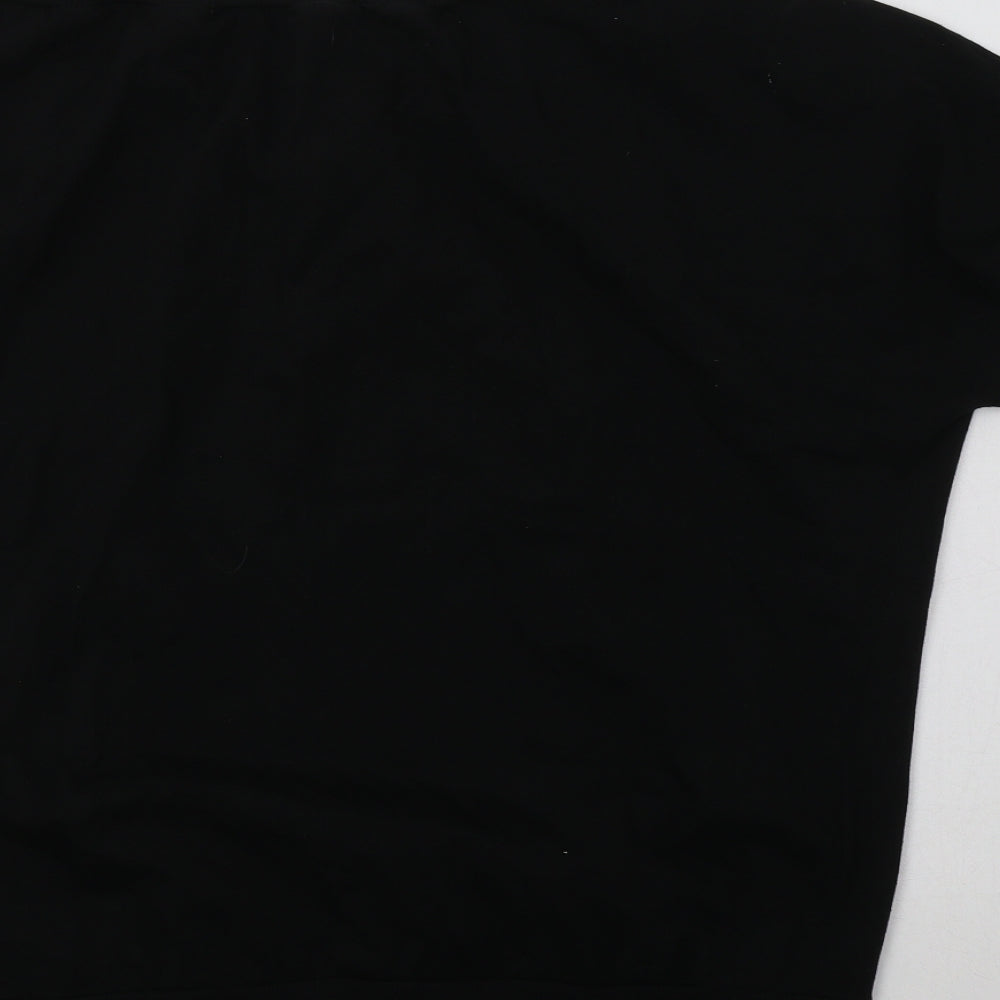 Pineapple Womens Black  Cotton Henley Sweatshirt Size 18