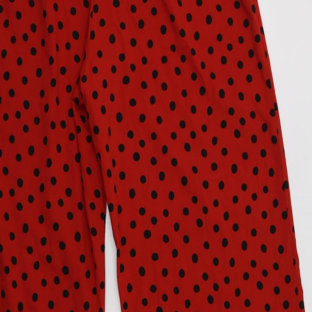 Capsule Womens Red Polka Dot Polyester Trousers  Size 20 L30 in Regular