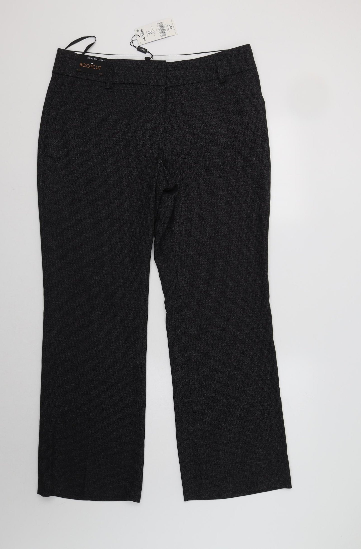 NEXT Womens Grey  Polyester Cropped Trousers Size 16 L31 in Regular Hook & Loop