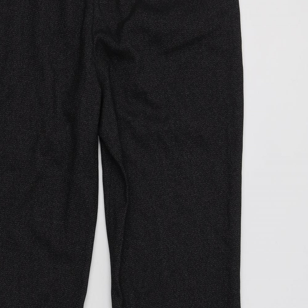 NEXT Womens Grey  Polyester Cropped Trousers Size 16 L31 in Regular Hook & Loop