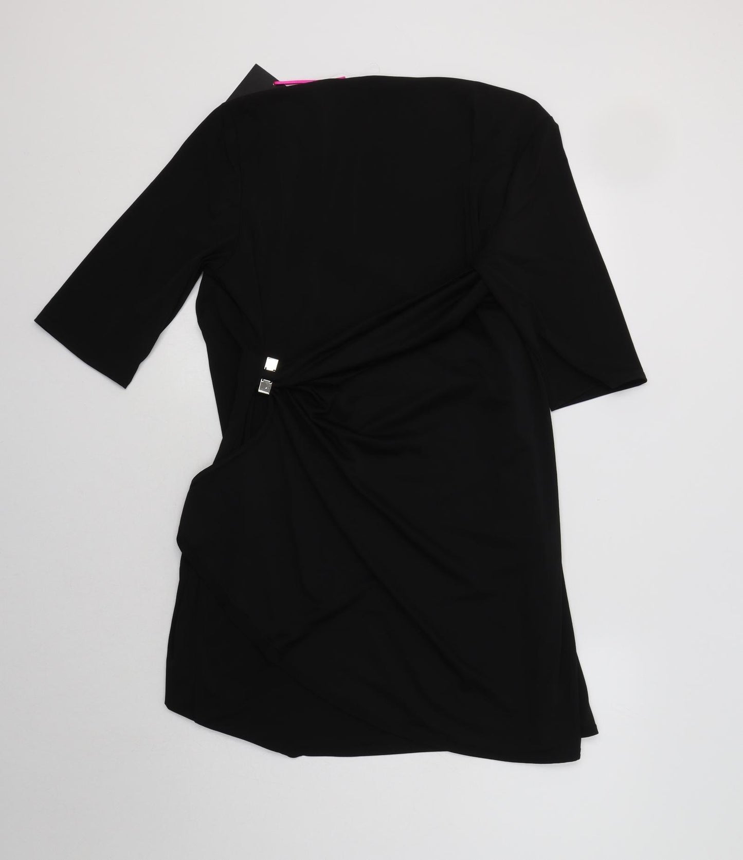 Very Womens Black  Polyester Wrap Dress  Size 18  V-Neck
