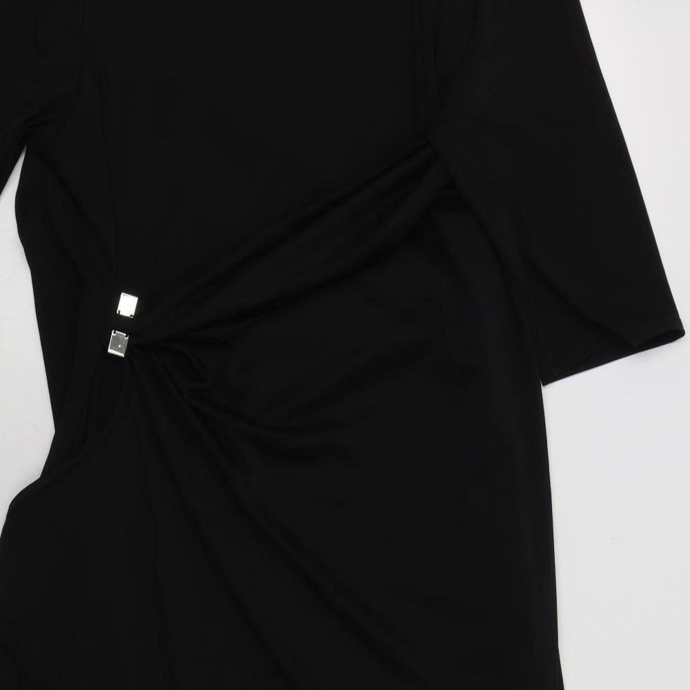 Very Womens Black  Polyester Wrap Dress  Size 18  V-Neck