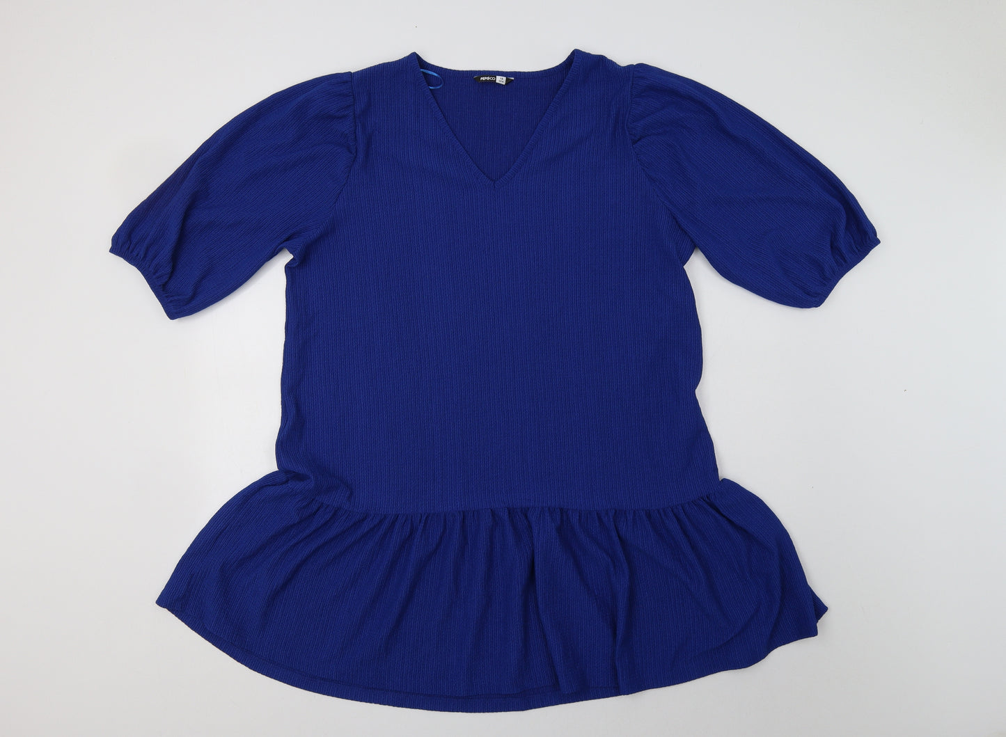 Pep & Co Womens Blue  Polyester Shift  Size 18  V-Neck