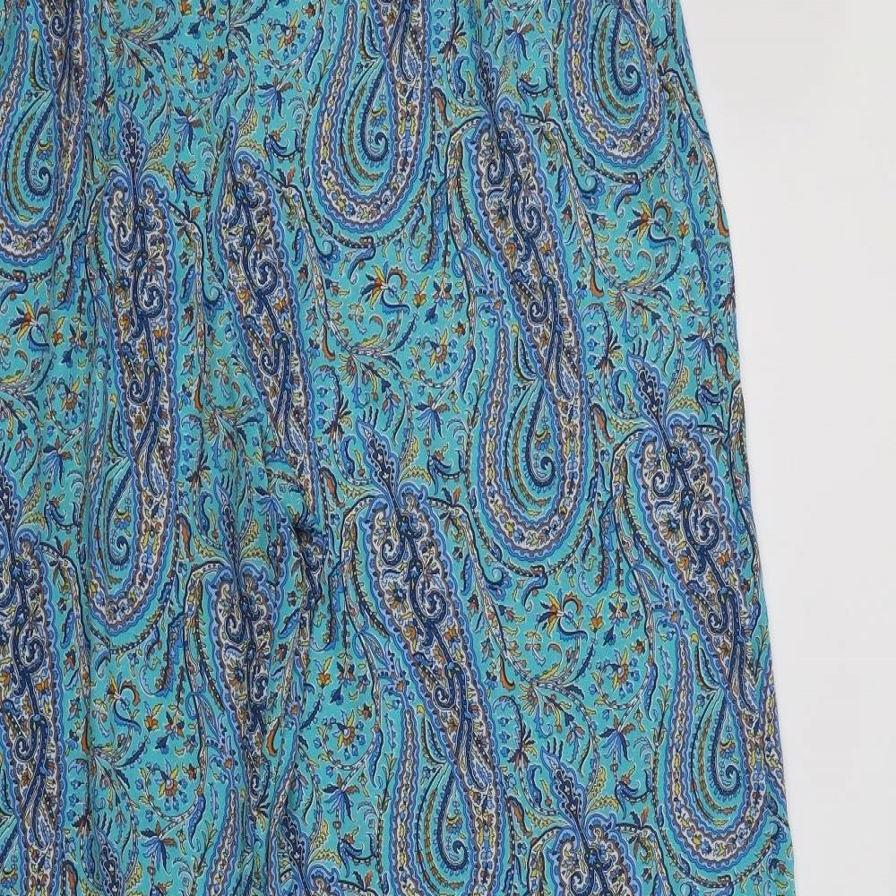 Papaya Womens Blue Paisley Polyester Trousers  Size 18 L31 in Regular