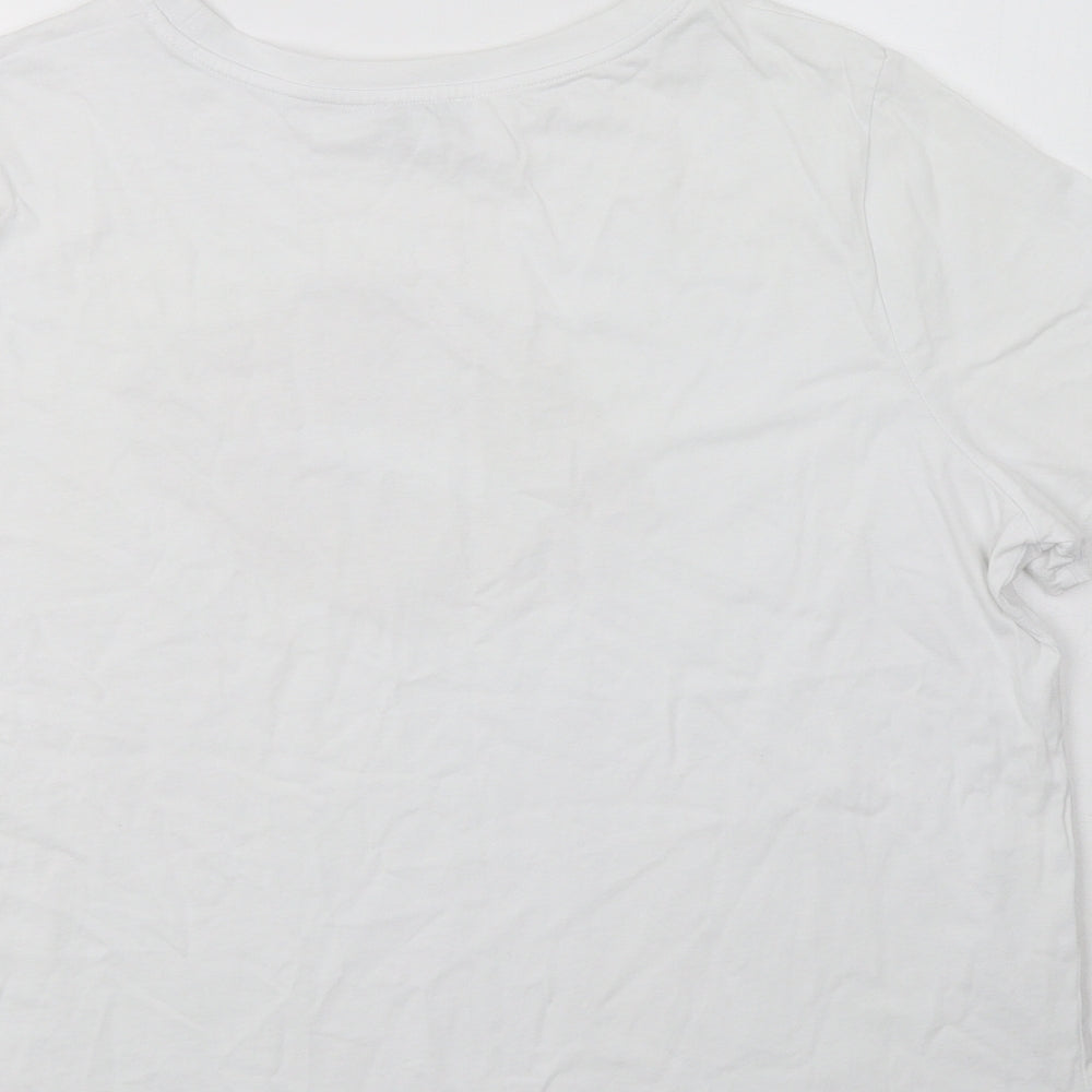 Simply Be Womens White  Cotton Basic T-Shirt Size 22 Crew Neck