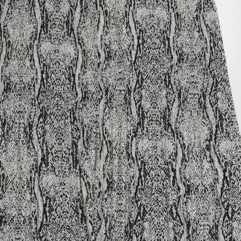 Primark Womens Grey Animal Print Polyester Maxi Skirt Size 20