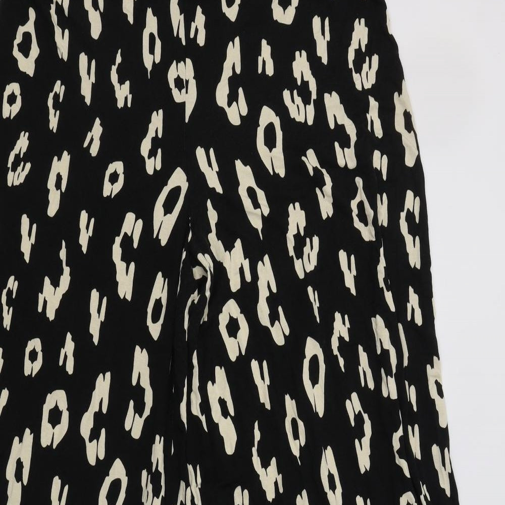 Roman Womens Black Geometric Viscose Trousers  Size 18 L27 in Regular