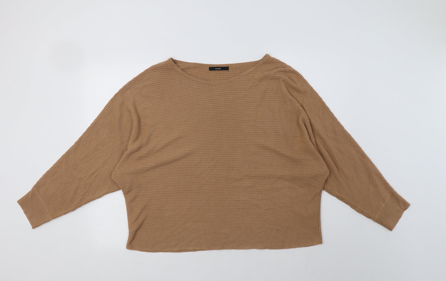 George Womens Beige Crew Neck  Acrylic Pullover Jumper Size 22