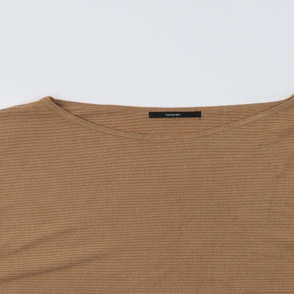 George Womens Beige Crew Neck  Acrylic Pullover Jumper Size 22