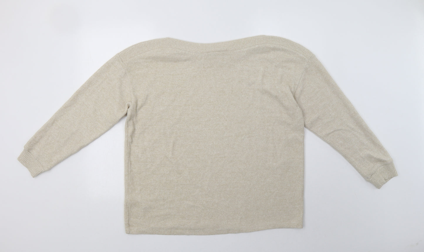 Papaya Womens Beige  Viscose Top Lounge Set Size L