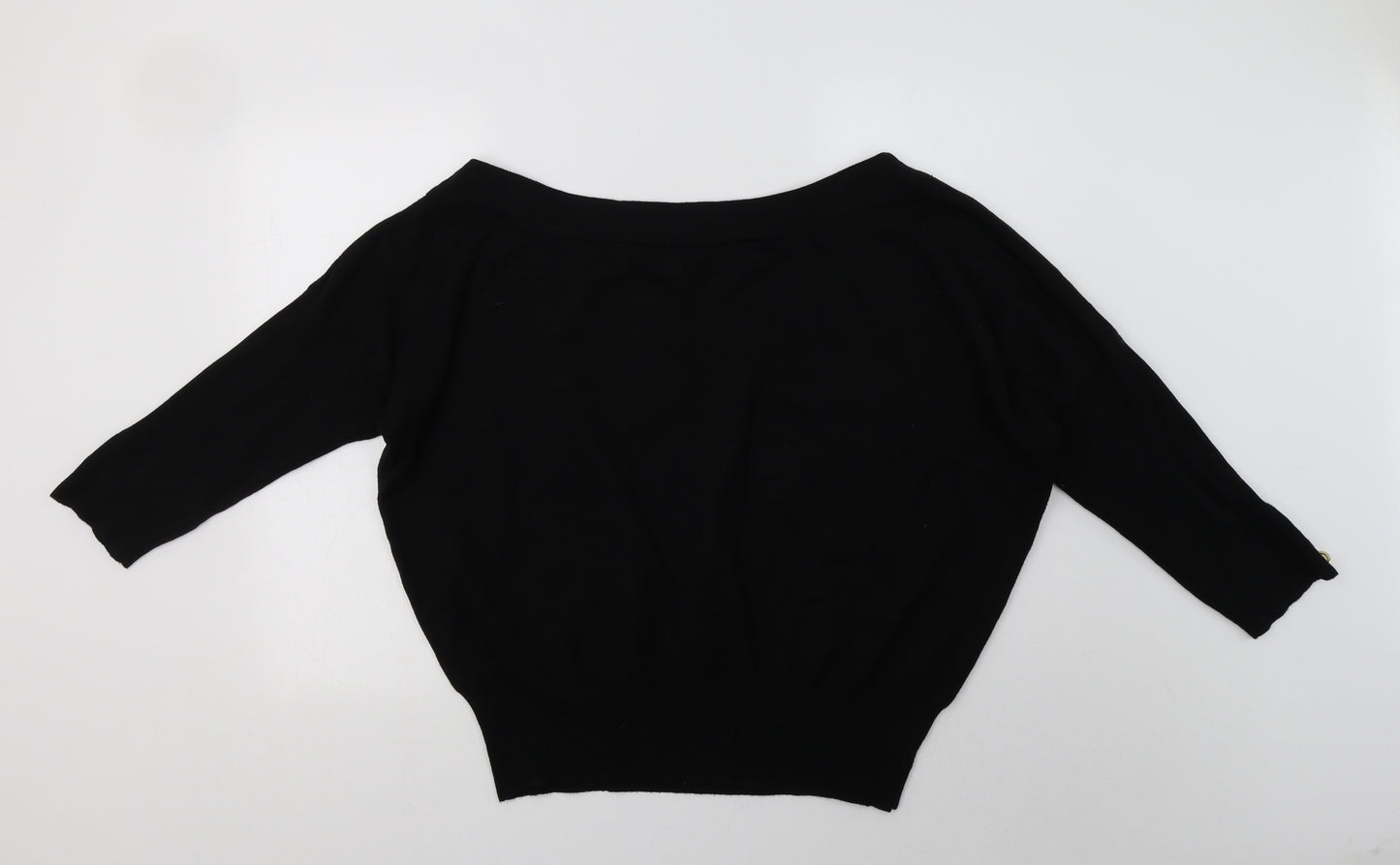 River Island Womens Black Boat Neck  Viscose Pullover Jumper Size 20
