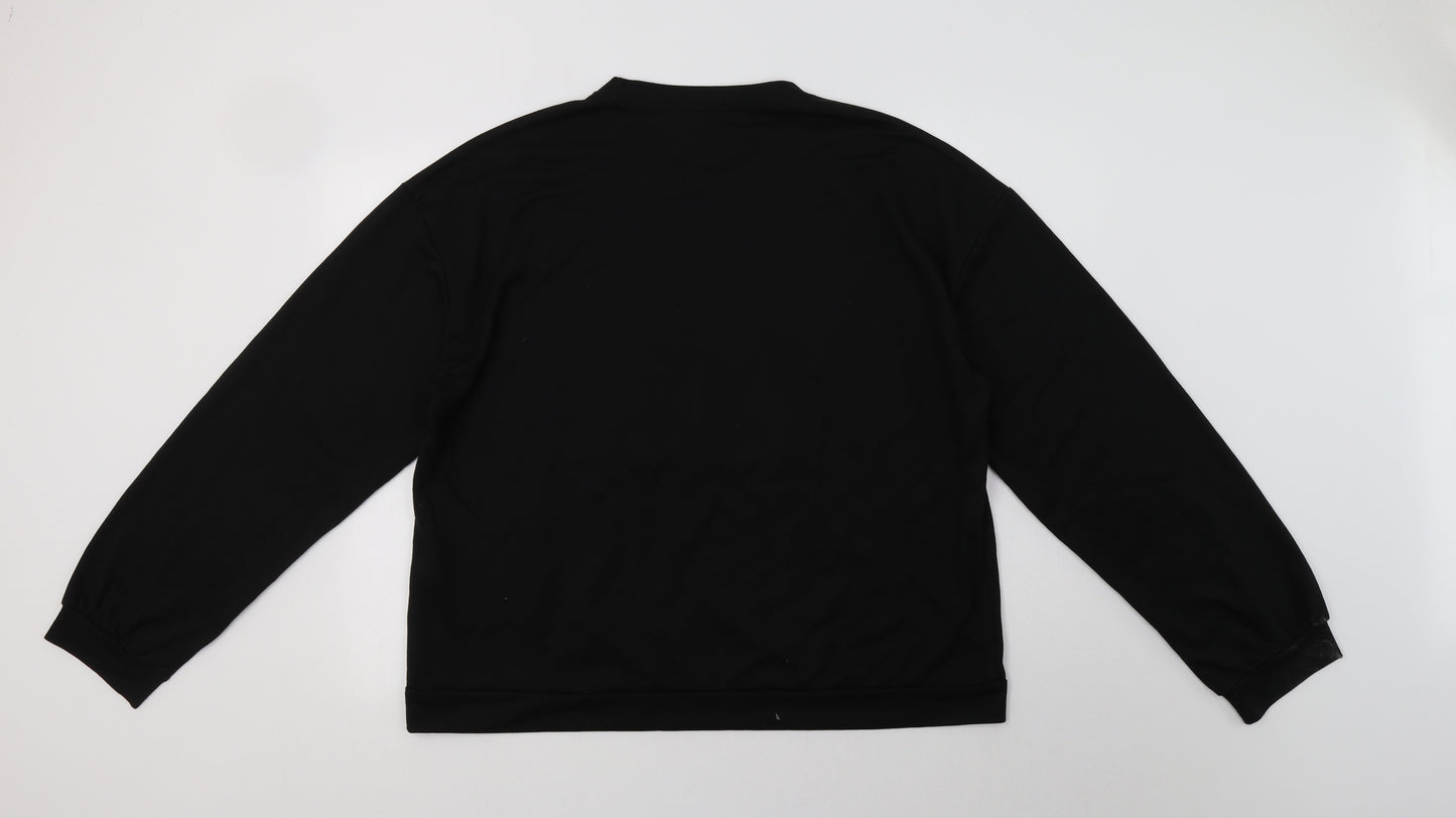 Preworn Womens Black  Polyester Pullover Sweatshirt Size XL   - Christmas Tree