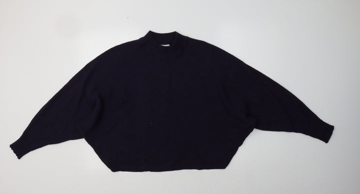 Apricot Womens Purple Mock Neck Viscose Pullover Jumper Size 14