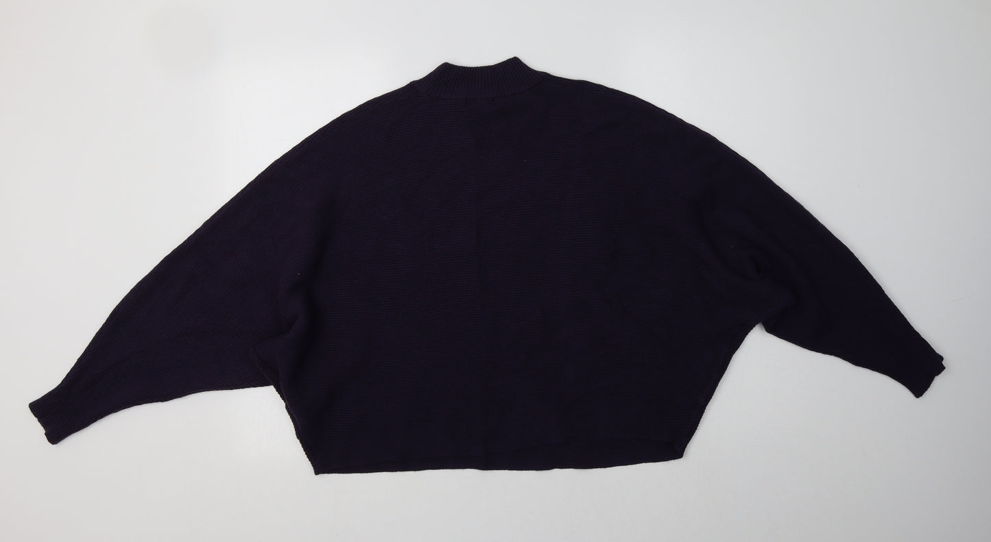 Apricot Womens Purple Mock Neck  Viscose Pullover Jumper Size 14