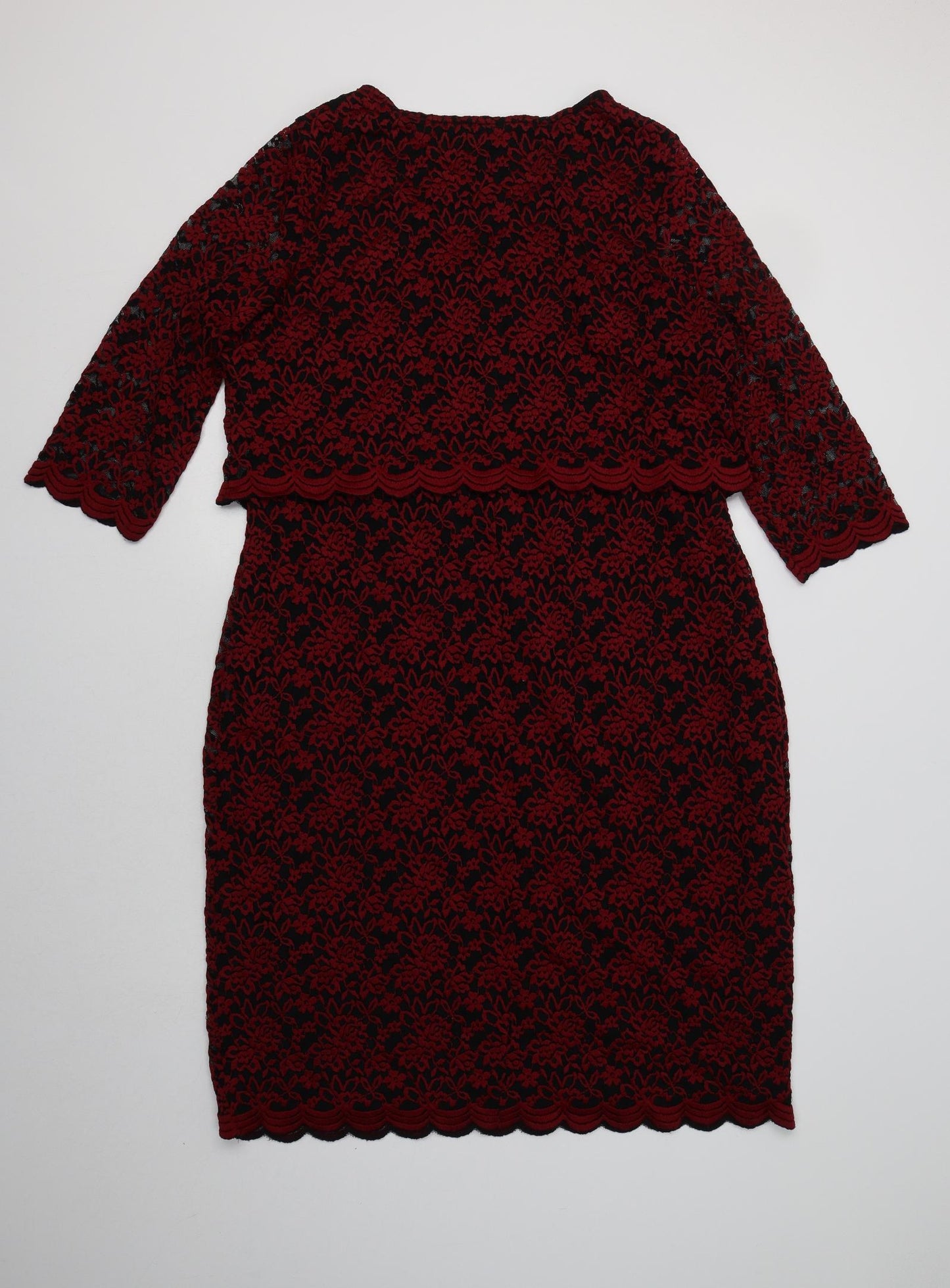 Per Una  Womens Red Floral Polyester Pencil Dress  Size 20  V-Neck