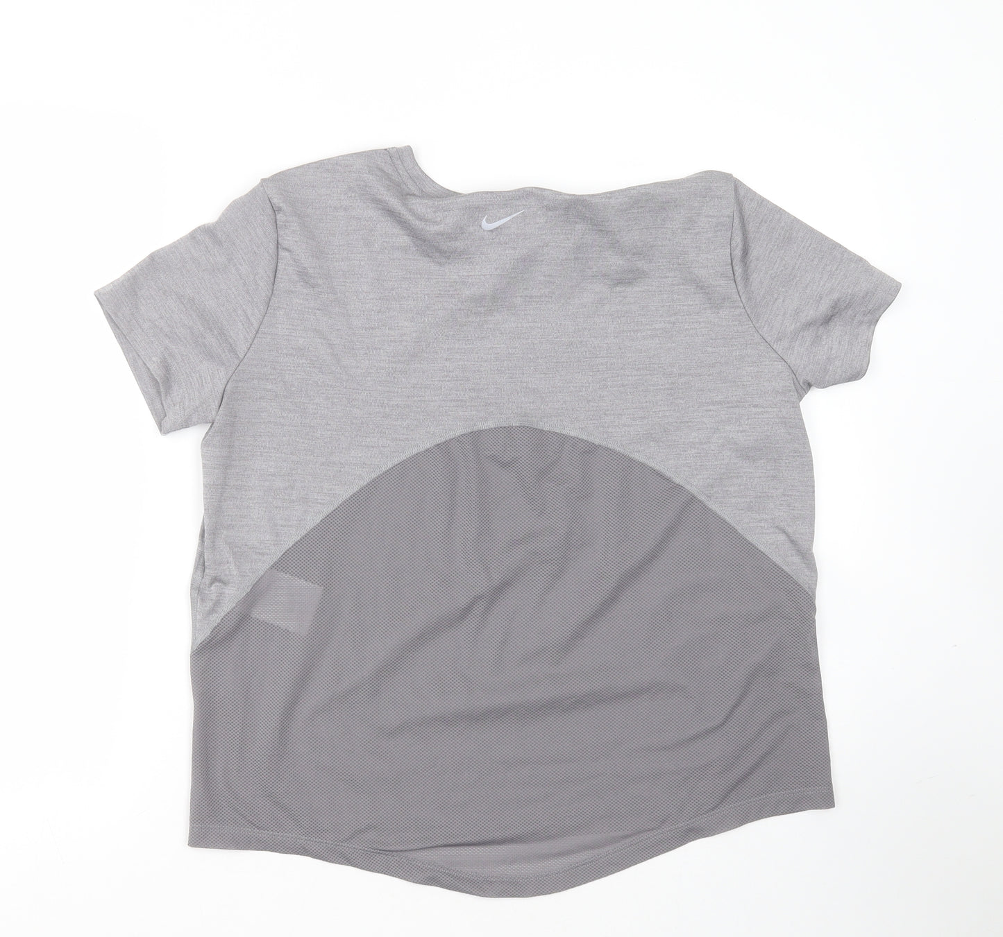 Nike Womens Grey  Polyester Basic T-Shirt Size M Round Neck