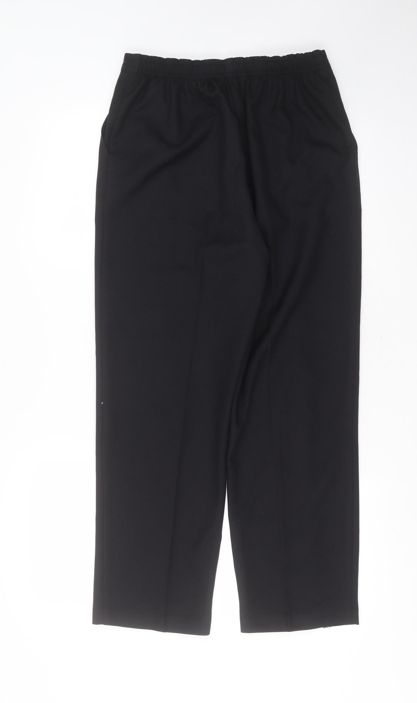 Soon Womens Black Herringbone Polyester Trousers  Size 10 L26 in Regular