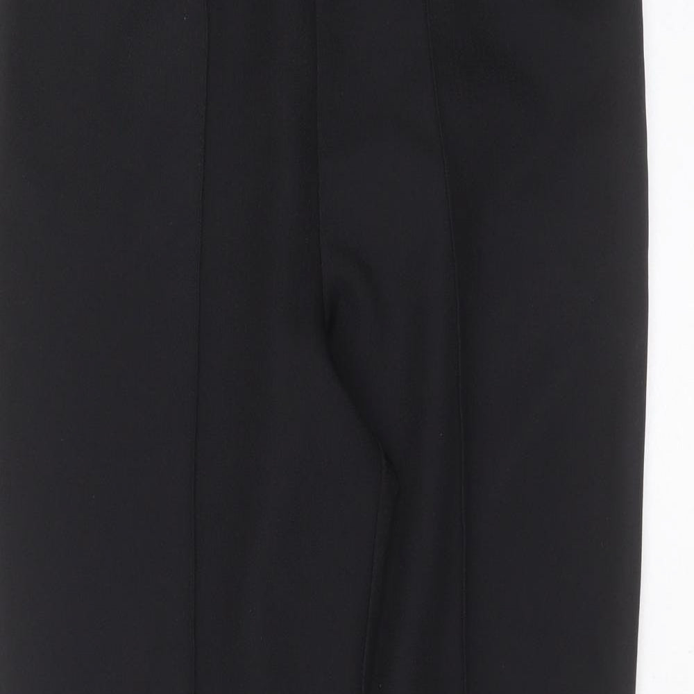 Papaya Womens Black Herringbone Polyester Trousers  Size 10 L27 in Regular
