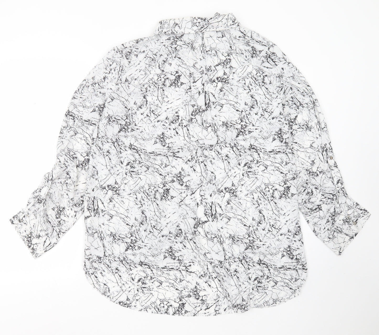 Primark Womens White  Polyester Basic Blouse Size 16 Collared