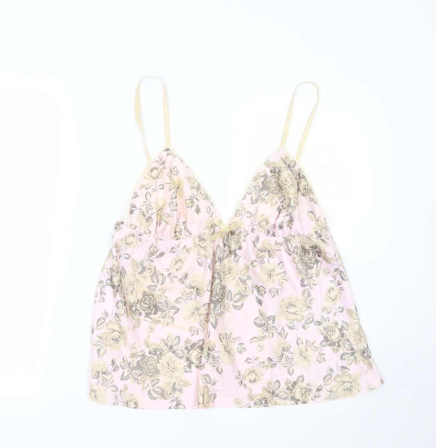New Look Womens Pink Floral Polyester Cami Pyjama Top Size 16