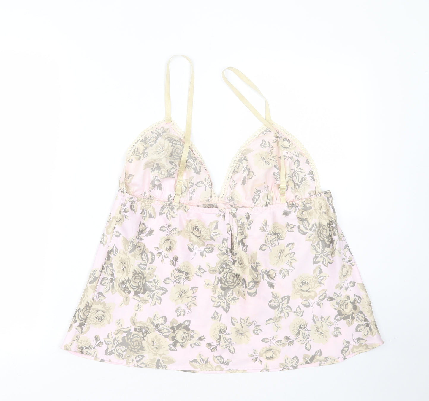 New Look Womens Pink Floral Polyester Cami Pyjama Top Size 16