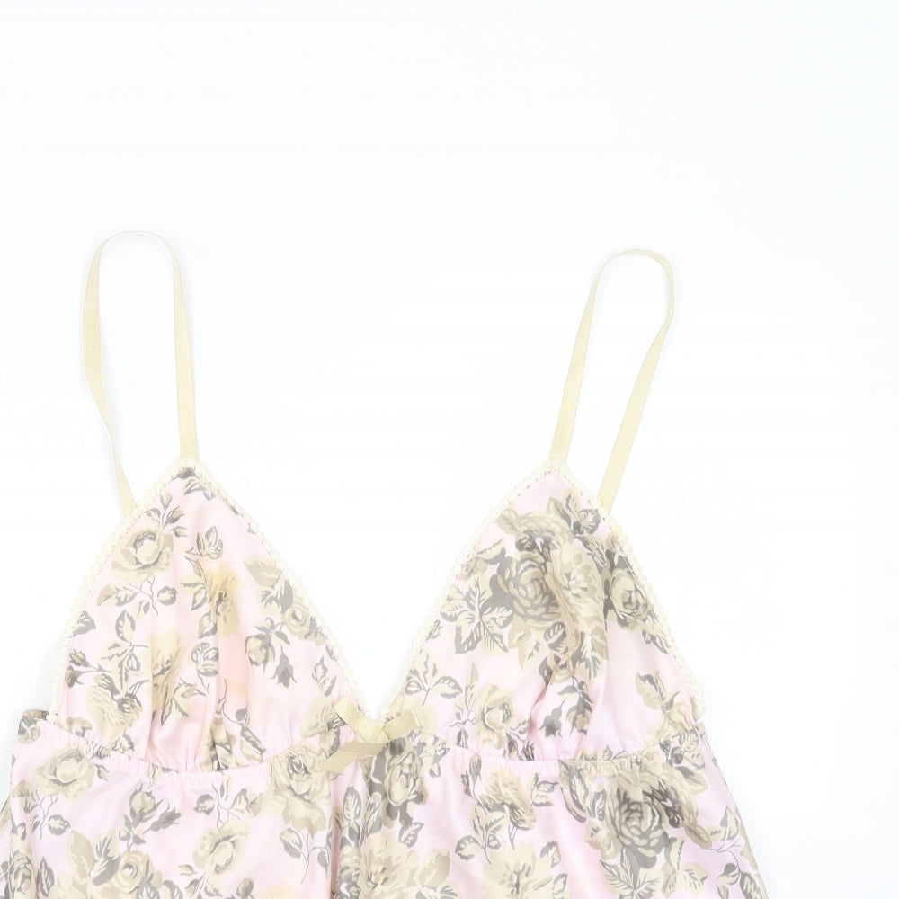 New Look Womens Pink Floral Polyester Cami Pyjama Top Size 16
