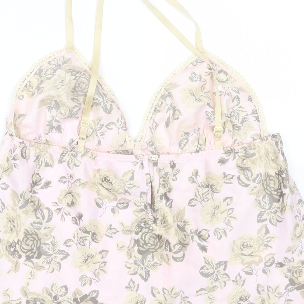 New Look Womens Pink Floral Polyester Cami Pyjama Top Size 16