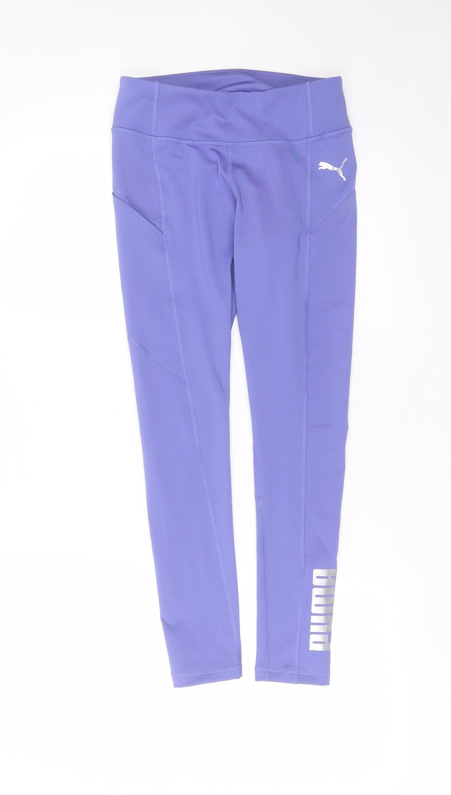 PUMA Womens Purple  Polyester Compression Leggings Size XS L26 in Extra-Slim