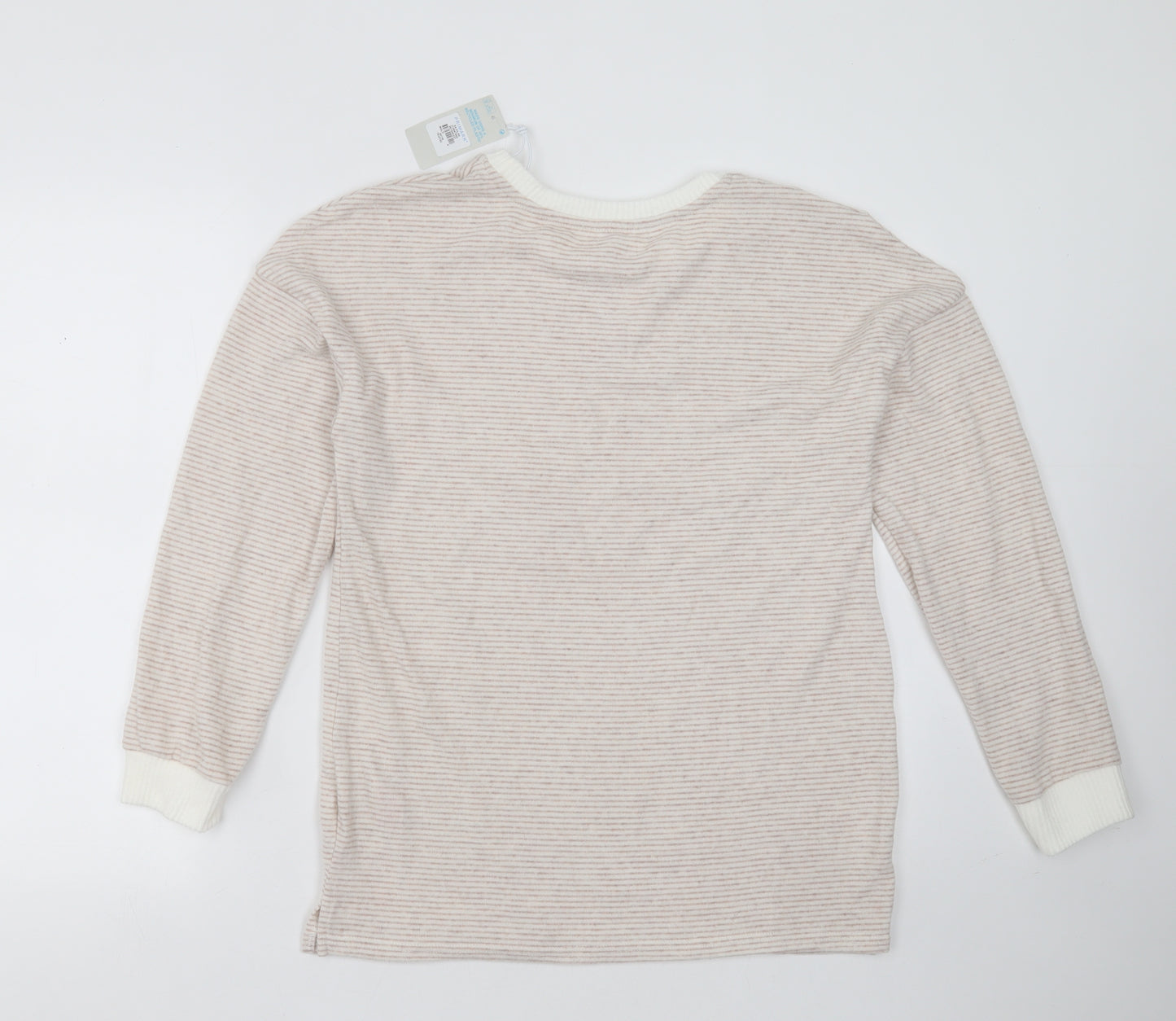 Primark Womens Ivory Striped Polyester Top Pyjama Top Size S