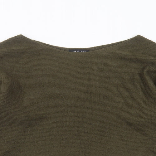 New Look Womens Green Boat Neck  Acrylic Pullover Jumper Size M