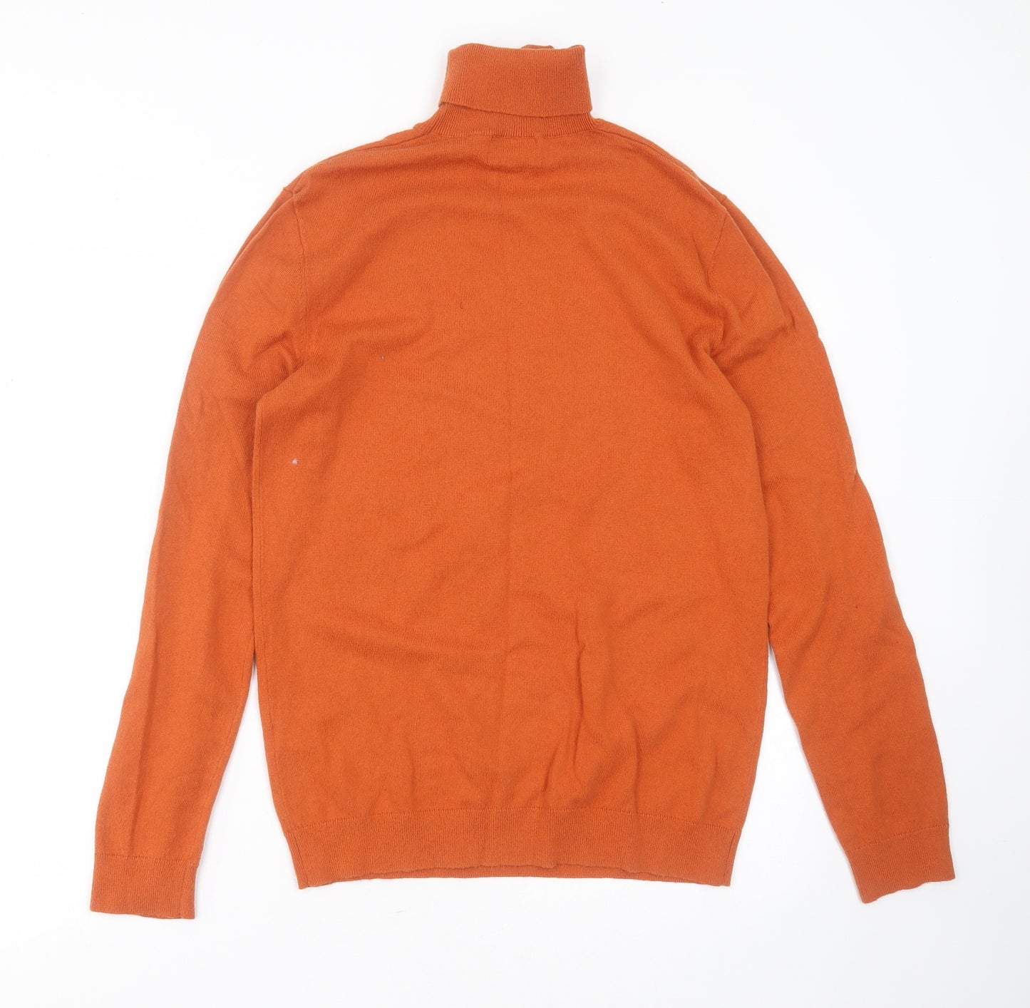 Topman Mens Orange Roll Neck  Cotton Pullover Jumper Size S