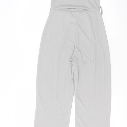 Boohoo Womens Grey Striped Polyester Jumpsuit One-Piece Size 4 L20 in