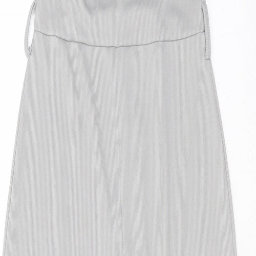 Boohoo Womens Grey Striped Polyester Jumpsuit One-Piece Size 4 L20 in