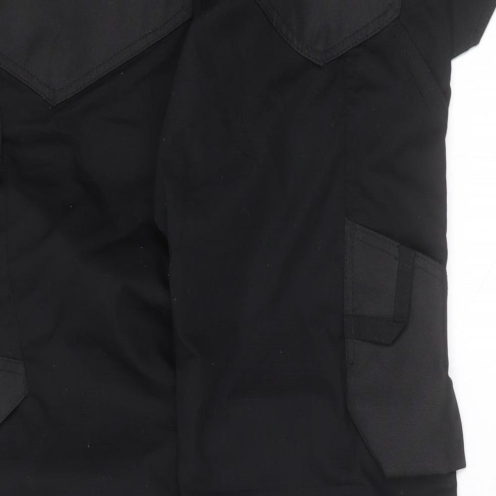 Scruffs Mens Black  Polyester Cargo Trousers Size 32 in L31 in Regular Zip