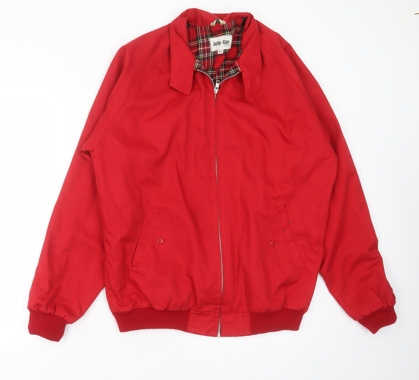 jump the gun Mens Red   Bomber Jacket Jacket Size L  Zip