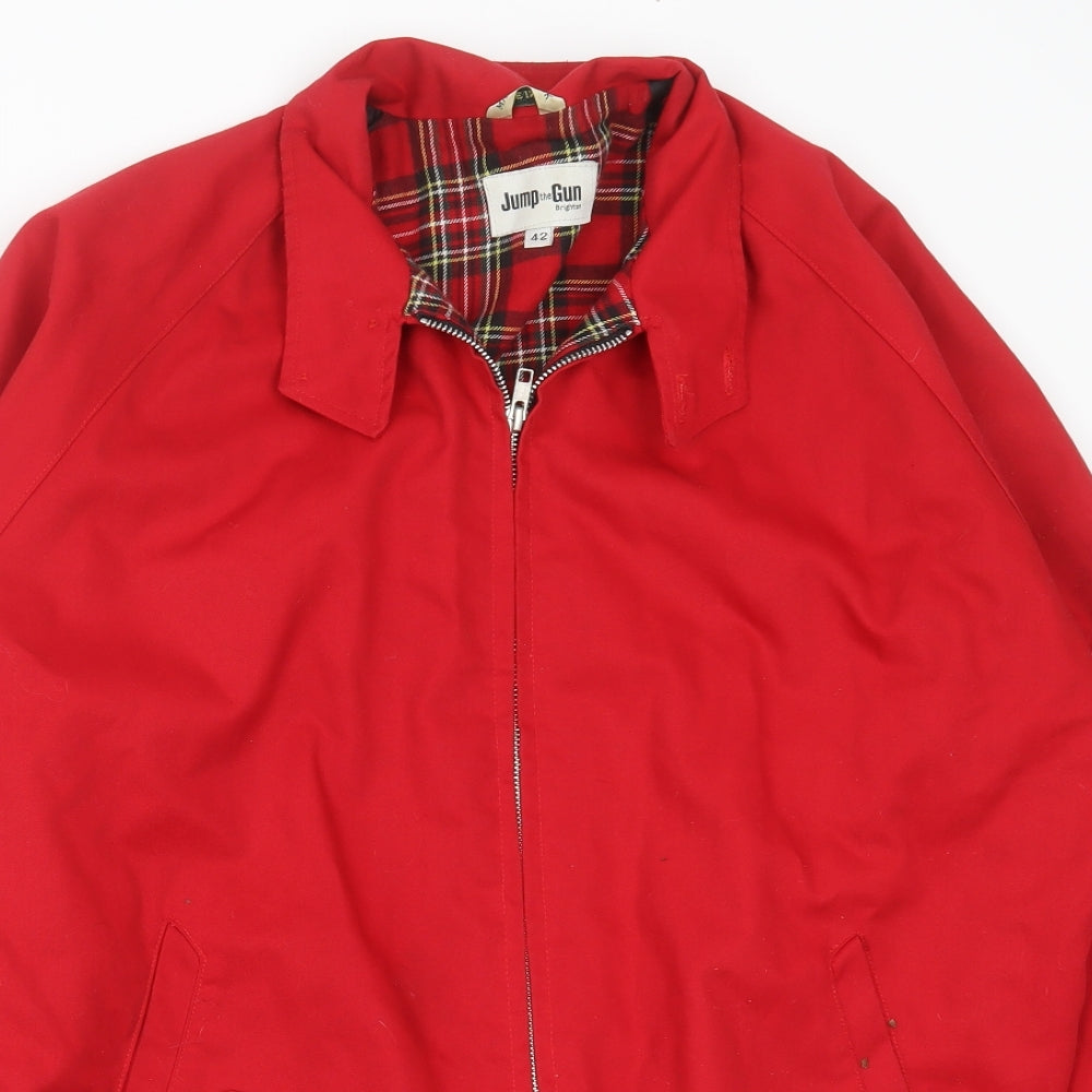 jump the gun Mens Red   Bomber Jacket Jacket Size L  Zip