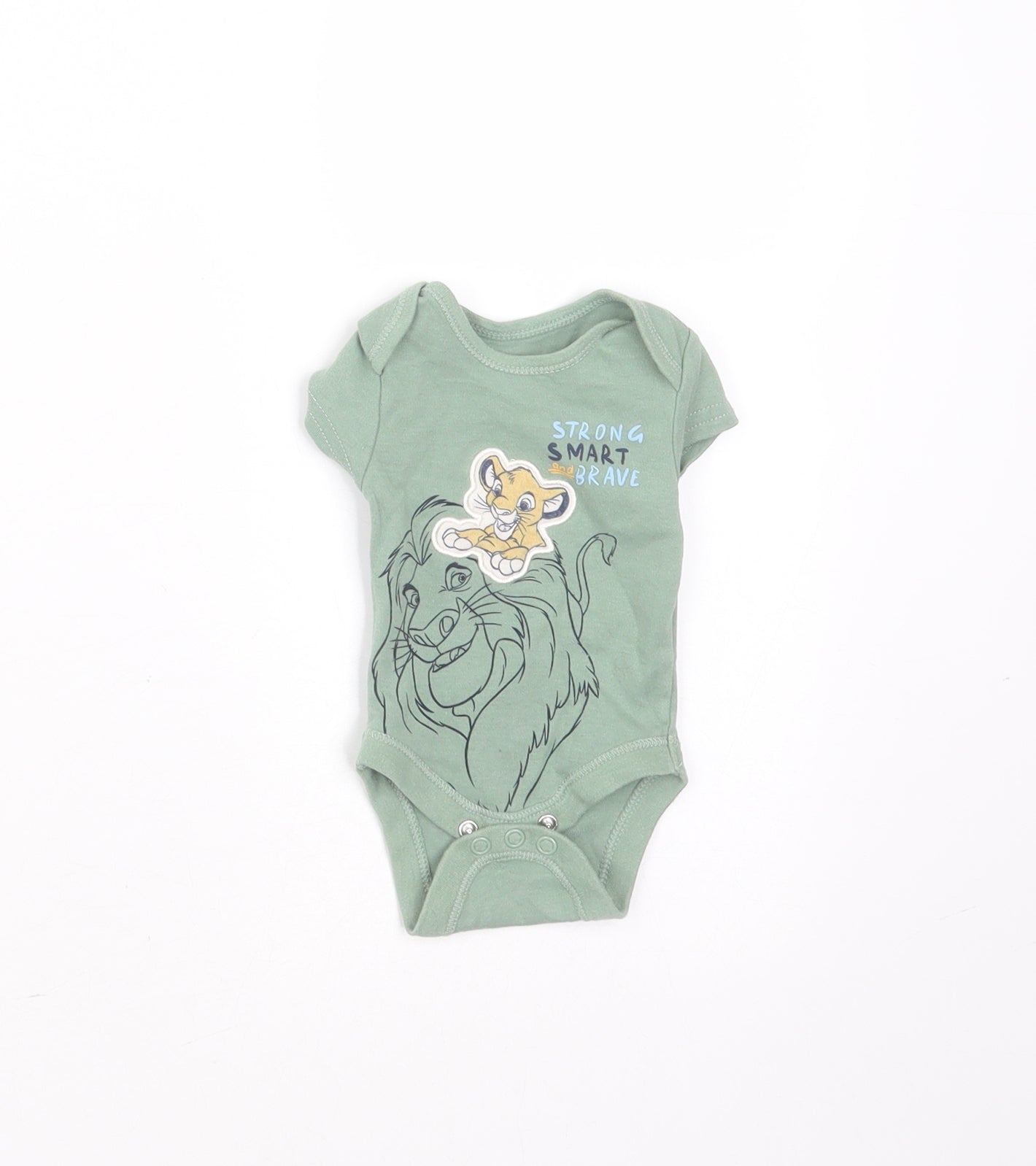 Primark Baby Green  Cotton Babygrow One-Piece Size Newborn   - lion king