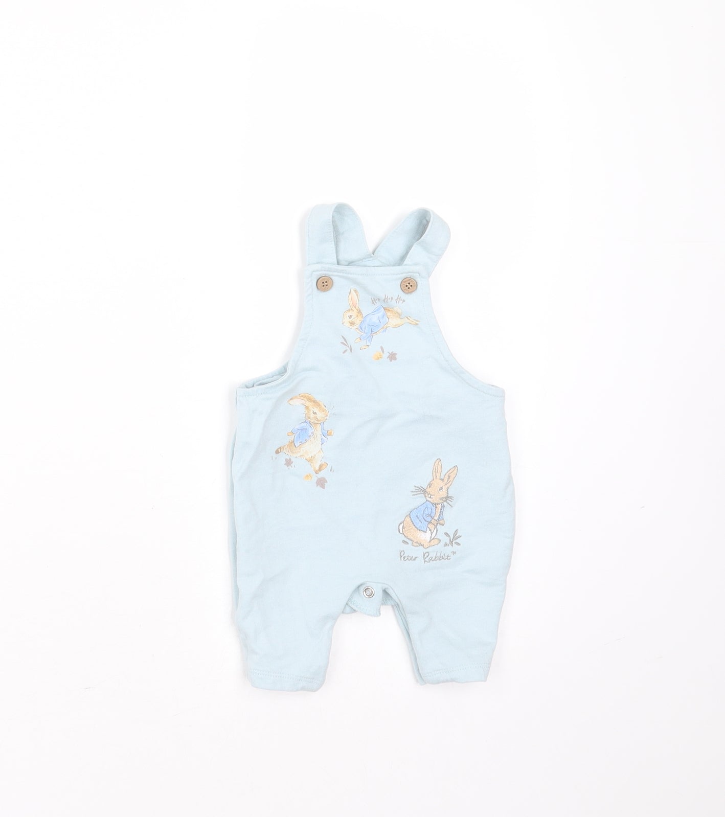 Peter Rabbit Baby Blue  Cotton Dungaree Outfit/Set Size Newborn   - peter rabbit