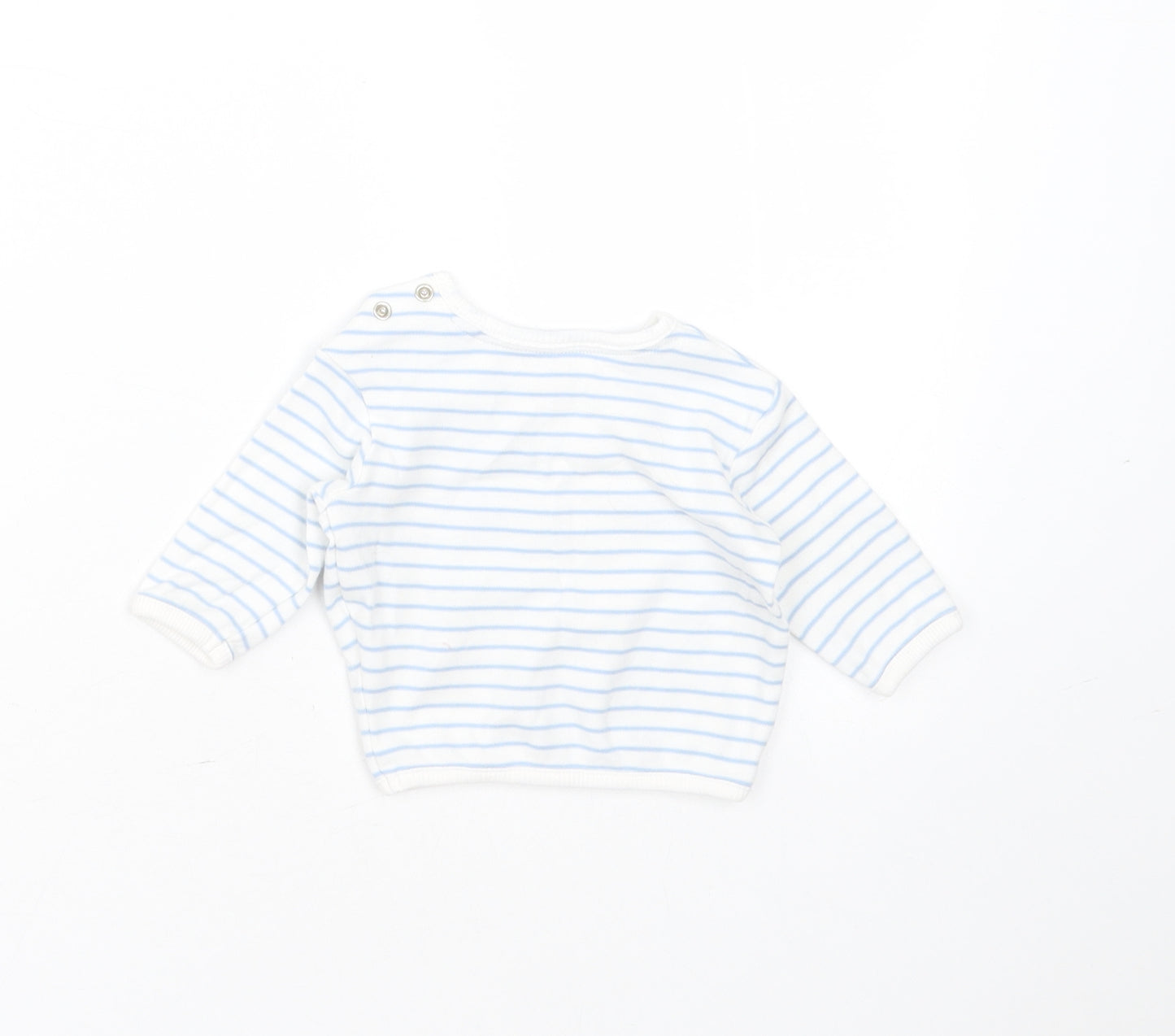 George Baby White Striped Cotton Pullover Jumper Size 0-3 Months   - dumbo, newborn