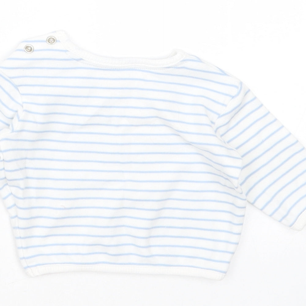 George Baby White Striped Cotton Pullover Jumper Size 0-3 Months   - dumbo, newborn