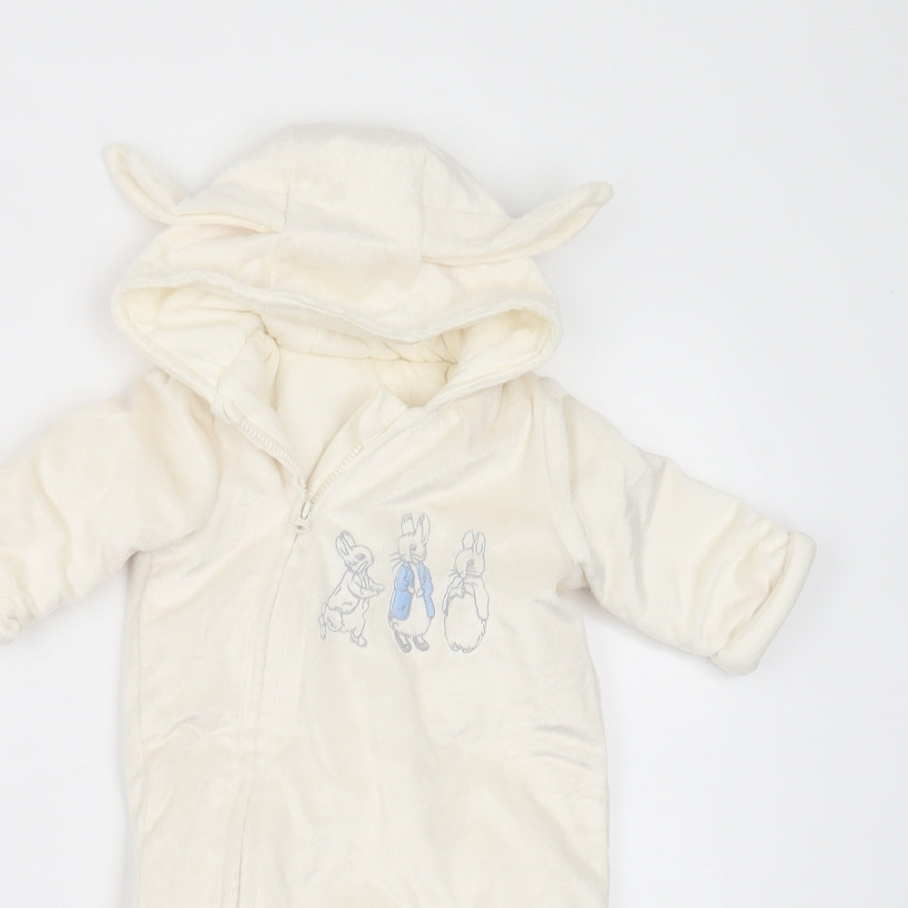Peter Rabbit Baby Ivory  Polyester Coverall Outfit/Set Size Newborn  Zip - peter rabbit